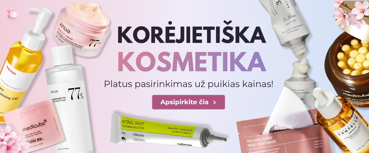 MULTUM, K-Beauty, Korėjietiška kosmetika, Dr Althea, Medicube, Biodance, Celimax, Anua, Skin1004, Cosrx, Beauty of Joseon, Manyo, Centellian24, Heimish, VT Cosmetics, Purito Seoul