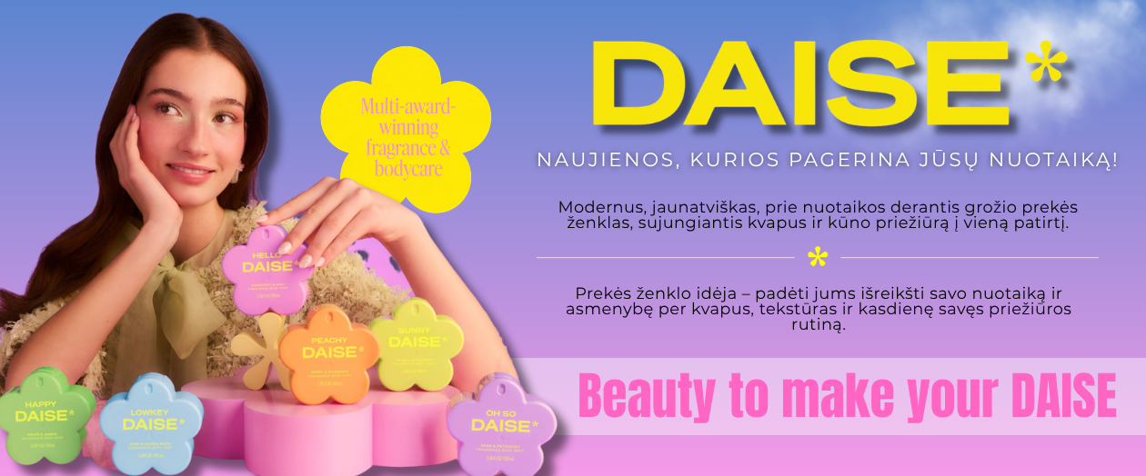 MULTUM, Daise Beauty, kvepalai, dušo putos, higienos priemonės