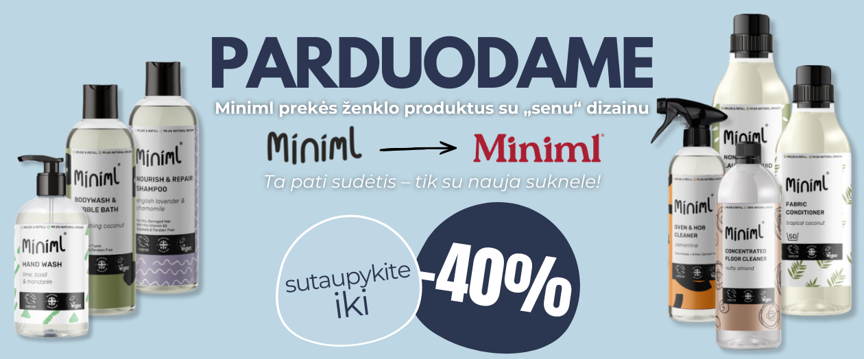 MULTUM, Miniml. natūralių skalbimo priemonių, valymo priemonių, šampūnų, kondicionierių, muilų