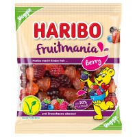 Haribo Fruitmania Berry želejas konfektes ar ogu garšu 160g | Multum