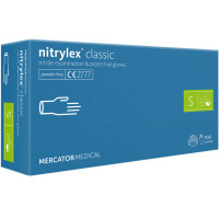 Mercator nitrilex® be pudros nitrilinės pirštinės, mėlynos, dydis S 100 vnt. | Laravel
