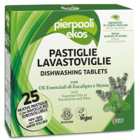 PIERPAOLI EKOS trauku mazgājamās mašīnas tabletes ar eikalipta un piparmētru ēterisko eļļu 25gab | Laravel