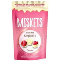 MISKETS Baltojo šokolado dražė su liofilizuotomis avietėmis 80g | Laravel