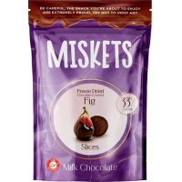 MISKETS Piimašokolaadidražee külmkuivatatud viigimarjaviiludega 80g | Multum