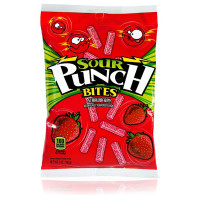 SOUR PUNCH Bites braškių želė saldainiai 142g | Multum
