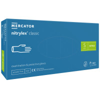 MERCATOR Nitrylex® nitrilo pirštinės be pudros, mėlynos, dydis S 100vnt | Multum