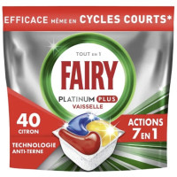 FAIRY Platinum Plus All in 1 Lemon indų plovimo kapsulės 40vnt | Multum