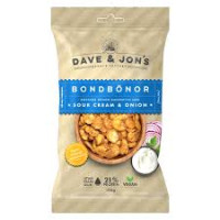 DAVE & JON'S skrudintų pupelių užkandis grietinė ir svogūnai 100g | Multum