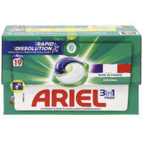 ARIEL 3in1 veļas mazgāšanas kapsulas 19gab | Multum