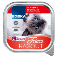Edeka Feines Ragout maistas katėms su vištiena ir kalakutiena pomidorų padaže 100g | Laravel