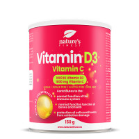 Gamtoje geriausias vitaminas D3 + vitaminas C. Vitaminai C ir D3, pasižymintys dideliu įsisavinimu ir dozavimu. Su citrinos skoniu, be cukraus. 150 g | Multum