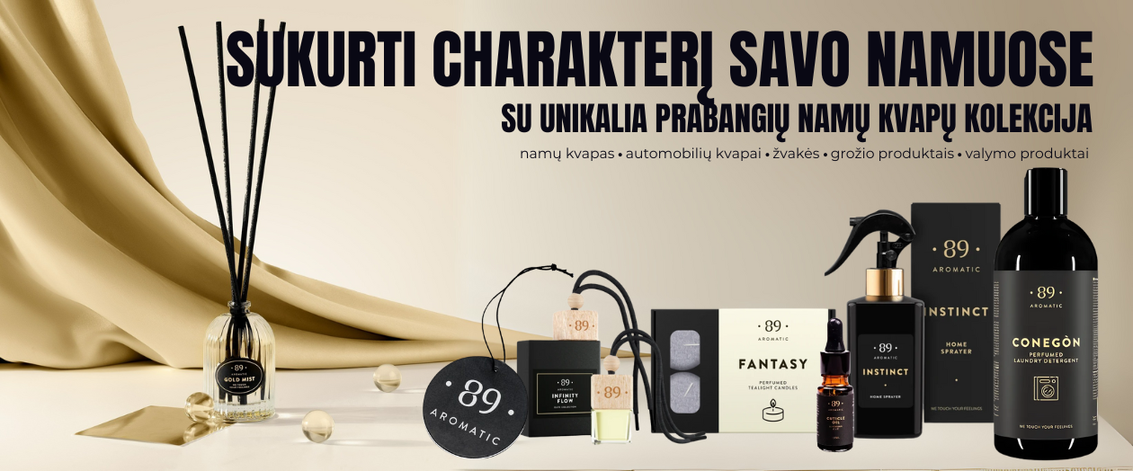 MULTUM, Aromatic 89, namų kvapai, kvapiosios žvakės, skalbinių plovikliai, oro gaivikliai