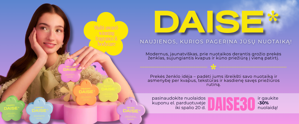 MULTUM, Daise Beauty, kvepalai, dušo putos, higienos priemonės