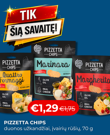multum, pizzetta chips, sūrūs užkandžiai, nuolaidos, akcijos