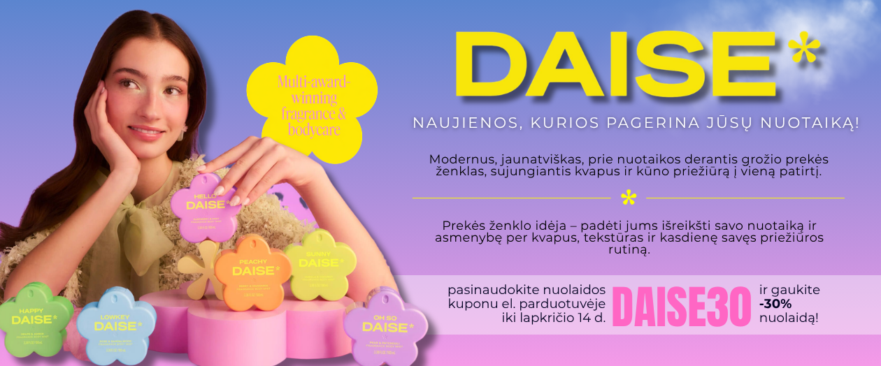 MULTUM, Daise Beauty, kvepalai, dušo putos, higienos priemonės