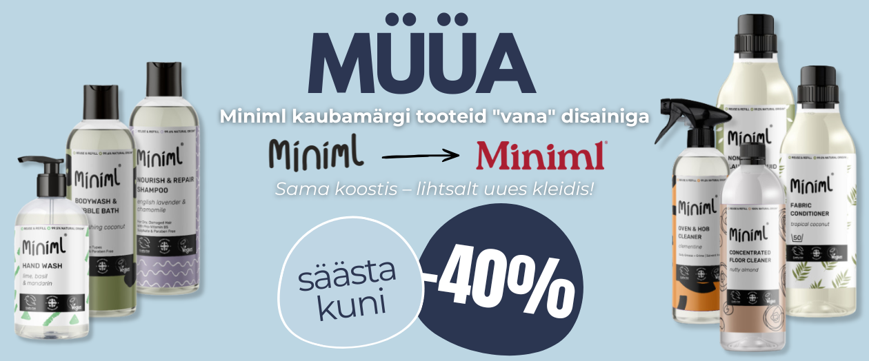 MULTUM, Miniml, looduslike pesupesemisvahendite, puhastusvahendite, šampoonide, palsamite ja seepide pealt