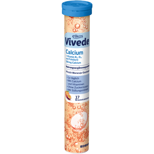 Elkos Vivede Calcium šķīstošas tabletes ar kalciju x17 102g | Multum